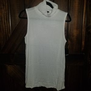 White Rib Turtleneck Tank